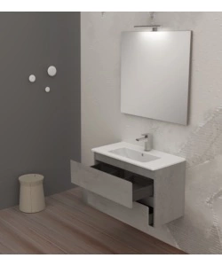 Mobile bagno "leonardo" cemento, 80 cm
